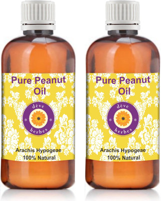 

DèVe Herbes Pure Peanut Oil - Pack Of Two (100ml + 100ml) Arachis Hypogeae 100% Natural Cold Pressed(200 ml)