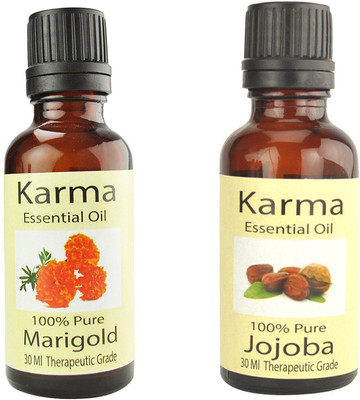 

Karma 100% pure Therapeutic Grade undiluted essential oils in 30 ml Bottles-Jojoba Marigold oil(60 ml)