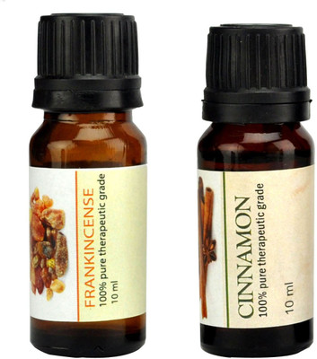 

Karmakara Set of 2, 100% Pure Therapeutic Essential Oils cinnamon, frankincense 10ml aroma oils(20 ml)