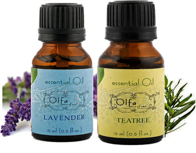 

Olfa Lavender Essential Oil & Tea Tree Essential Oil Combo (Pack Of 2) 15ml+15ml(30 ml)