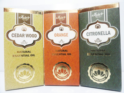 

Jain's Set of 3 Natural Essential Oil (10 ml each) Scent: Cedar Wood, Orange, Citronella(30 ml)