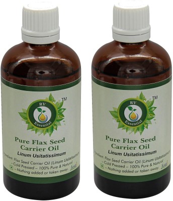 

R V Essential Pure Flax Seed Carrier Oil (100ml+100ml) Pack of Two- Linum Usitatissimum(200 ml)