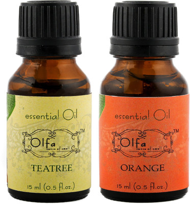 

Olfa Tea Tree Essential Oil & Orange Essential Oil Combo (Pack Of 2) 15ml+15ml(30 ml)