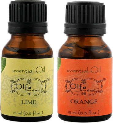

Olfa Lime Essential Oil & Orange Essential Oil Combo (Pack Of 2) 15ml+15ml(30 ml)