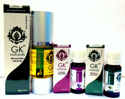 

GK Naturals Anti Dandruff Hair Combo-Pack of 3- Jojoba oil, Lavender & Tea tree Essentials(50 ml)