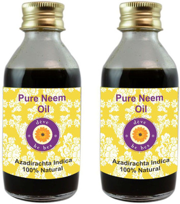 

Deve Herbes Pure Neem Oil - Pack Of Two (100ml + 100ml) Azadirachta Indica 100% Natural Cold Pressed(200)