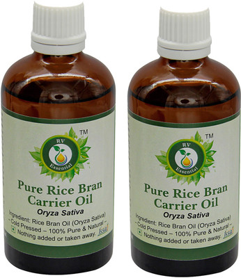 

R V Essential Pure Rice Bran Carrier Oil (100ml+100ml) Pack of Two- Oryza Sativa(200 ml)