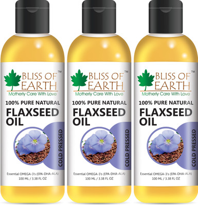 

Bliss of Earth 100% Pure Flaxseed Oil With OMEGA-3 (Pack of 3)(100 ml)