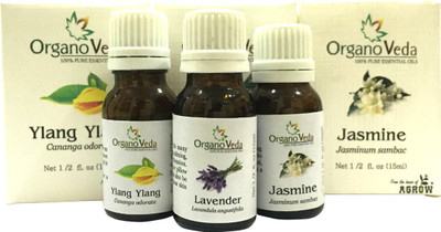 

Organo Veda Combo of Natural 3 Flowers combo lavender + Ylang Ylang + Jasmine(45 ml)