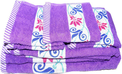 

Trident 9 Piece Cotton Bath Linen Set(Purple, Pack of 9)