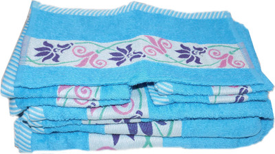 

Trident 9 Piece Cotton Bath Linen Set(Blue, Pack of 9)