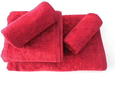 

Bombay Dyeing 4 Piece Bath Linen Set(Maroon, Pack of 4)