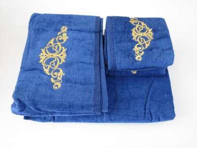 

Bombay Dyeing 4 Piece Cotton Bath Linen Set(Blue, Pack of 4)