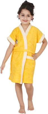 Superior Yellow Medium Bath Robe(Bath Robe, For: Baby Boys & Baby Girls, Yellow