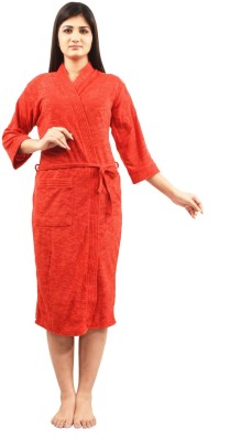 FeelBlue Red Free Size Bath Robe(1, For: Men & Women, Red)