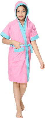 Sand Dune Pink  Size Bath Robe(1 Kids Bathrobe, For: Baby Boys & Baby Girls, Pink