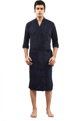 FeelBlue Navy Blue Free Size Bath Robe(1, For: Men & Women, Navy Blue)