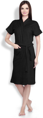 FILMAX® ORIGINALS Black Free Size Bath Robe(Bath Robe, Belt, For: Men & Women, Black)