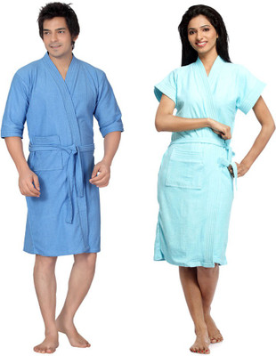 43% OFF on Superior Light Blue Free Size Bath Robe(2 Bath Robe, For: Men, Light Blue)