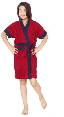 Sand Dune Red Free Size Bath Robe(1 Kids Bathrobe, For: Baby Boys & Baby Girls, Red)