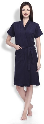 Sand Dune Navy Blue Large Bath Robe(1, For: Women, Navy Blue) Sand Dune Navy Blue Large Bath Robe(1, For: Women, Navy Blue)