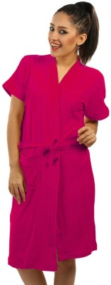 Red Rose Magenta XL Bath Robe(Package Contents- 1 Bathrobe, For: Women, Magenta) at flipkart