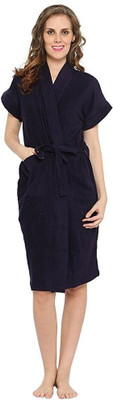 ELEVANTO Black Free Size Bath Robe(Bathrobe, For: Women, Black)