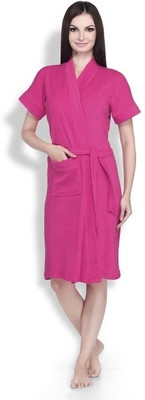 Sand Dune Dark Pink Large Bath Robe(1, For: Women, Dark Pink) Sand Dune Dark Pink Large Bath Robe(1, For: Women, Dark Pink)