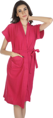 

DE'MODA DarkPink  Size Bath Robe(Bath Robe, For: Women, DarkPink