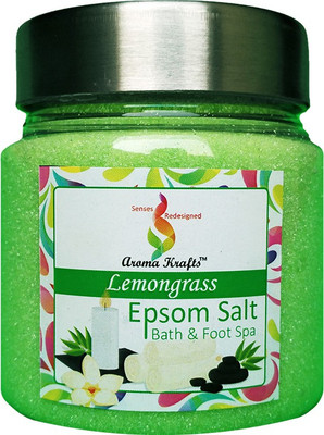 

Aroma Krafts Ultra Pure Epsom Bath & Foot Spa Salt enriched with Grassy Lemon Aroma(250 g)