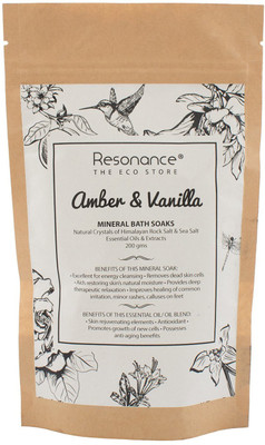 

Resonance Mineral Bath Soak (Bathing Salt) in Amber and Vanilla Essential Oil Himalayan Rock Salt Blends(200 g)