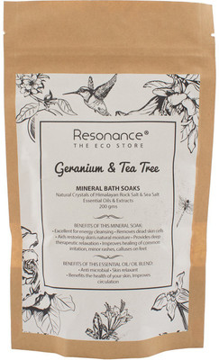 

Resonance Mineral Bath Soak Geranium and Tea Tree Essential Oil and Himalayan Rock Salt Blends(200 g)