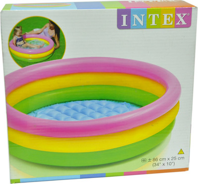 INTEX Water Tub Inflatable Pool 3 ft Diameter Baby Bath Seat(Multicolor)