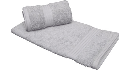 

Avira Home Cotton 650 GSM Hand Towel Set(Pack of 2, Silver)