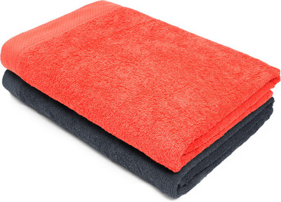 

Swiss Republic Cotton Towel Set(Pack of 2, Orange, Grey), Dark grey;orange