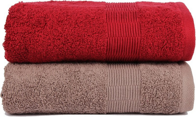 

Casa Copenhagen Cotton 450 GSM Bath Towel(Pack of 2, Multicolor), Brown;red