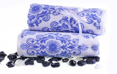 72% OFF on Eurospa Cotton Set of Towels(Pack of 2, Blue)