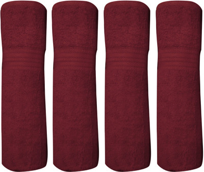 

Bombay Dyeing Cotton 500 GSM Bath Towel Set(Pack of 4, Maroon), Multicolor