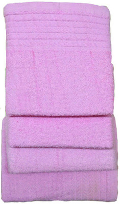 

JTF Cotton 340 GSM Hand, Face Towel Set(Pack of 4, Pink), Morning glory