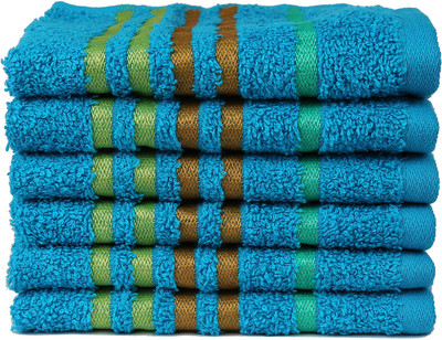 

Casa Copenhagen Cotton 475 GSM Face Towel Set(Pack of 6, Blue), Tealsachet