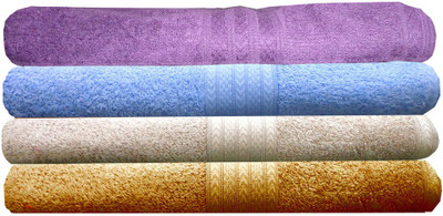 

India Furnish Cotton 450 GSM Bath Towel Set(Pack of 4, Multicolor)