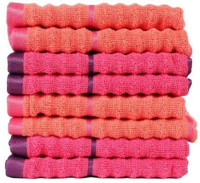 

Casa Copenhagen GSM Face Towel(Pack of 8, Orange, Pink)