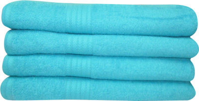 Bombay Dyeing Cotton 550 GSM Bath Towel Set(Pack of 4, Light Blue)