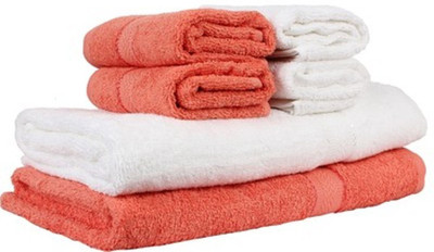 42% OFF on Shopping Store Cotton GSM Bath, Hand Towel Set(Pack of 6)
