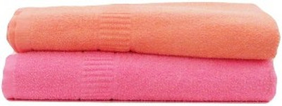 

D R RETAIL Cotton Bath Towel(Pack of 2, Peach, Pink), Multicolor