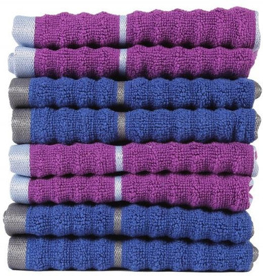 

Casa Copenhagen GSM Face Towel(Pack of 8, Purple, Blue), Blue;purple