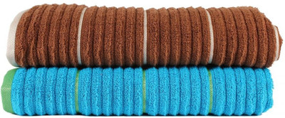 

Casa Copenhagen GSM Bath Towel Set(Pack of 2, Brown, Blue), Blue;brown