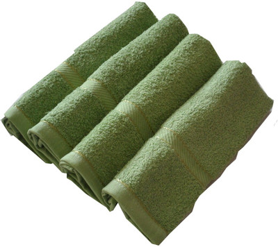 

Snuggle Cotton GSM Hand Towel(Pack of 4, Green), Light green