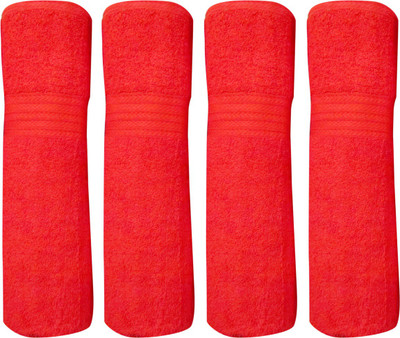 

Bombay Dyeing Cotton 550 GSM Bath Towel Set(Pack of 4, Red)