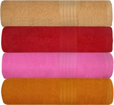 

Creative Terry Cotton GSM Bath Towel Set(Pack of 4, Multicolor)
